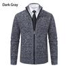 Men's Autumn/Winter Stand-Up Collar Zipper Cardigan Jacket with Velvet Knit