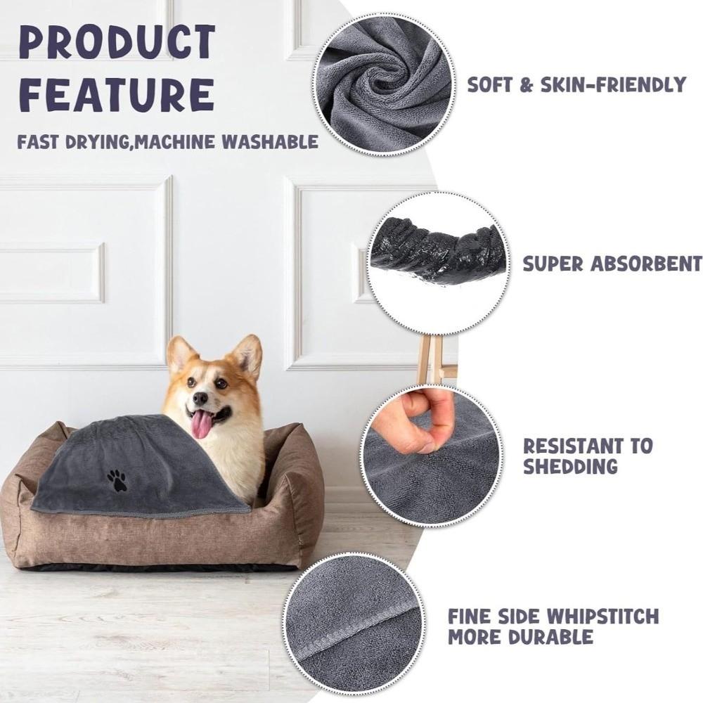 75cm/100cm Pet Grooming Towel Highly Absorbent Pet Cloth Breathable Dog Towels Drying Dogs