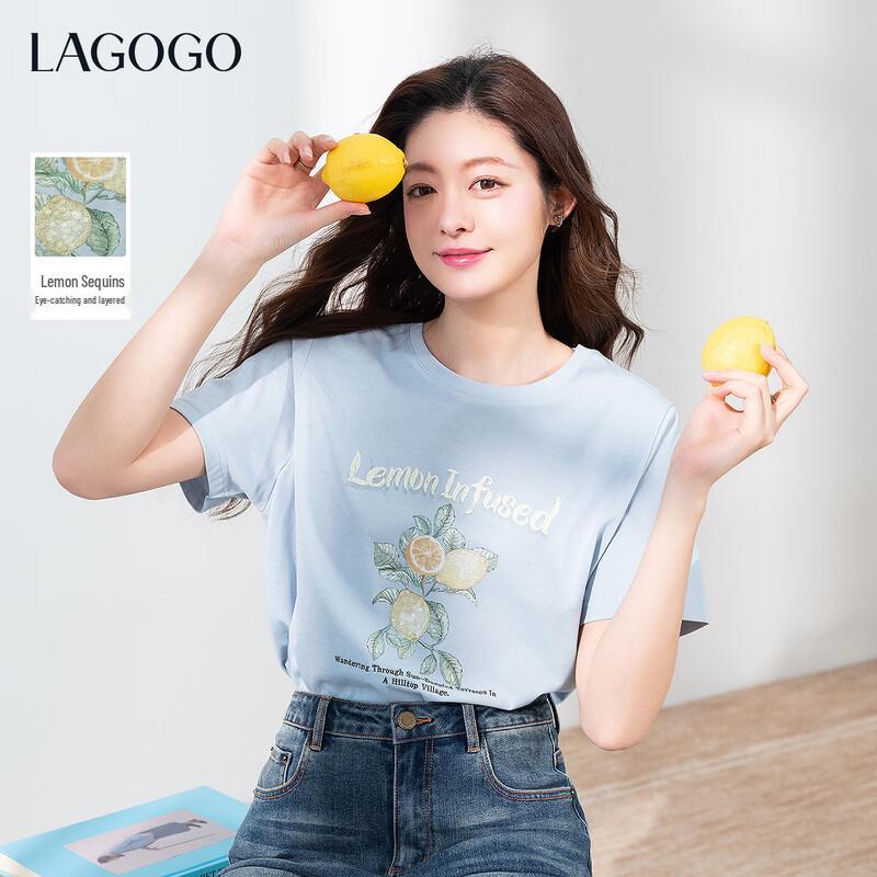 LAGOGO Women s Sequin Print T-Shirt S