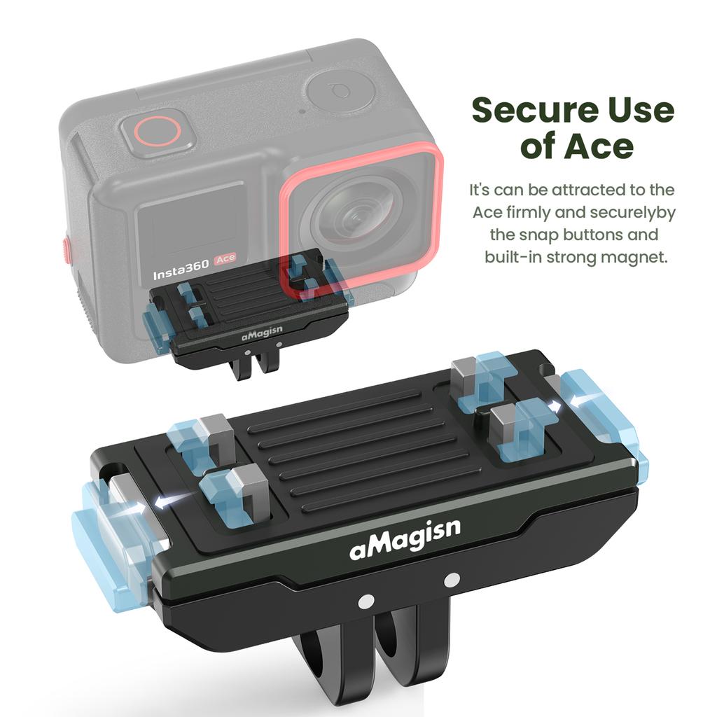 aMagisn AC14 Magnetic Quick Release Mount for Action Camera  Metal Camera Mount with Universal
