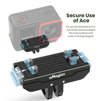 aMagisn AC14 Magnetic Quick Release Mount for Action Camera  Metal Camera Mount with Universal 1 4in Screw Hole &