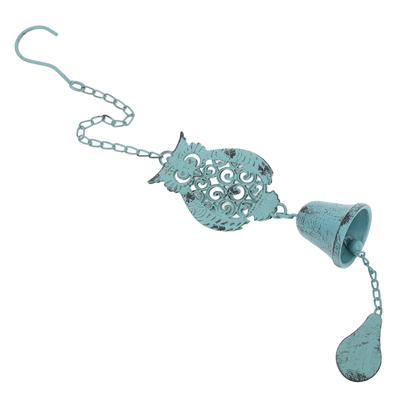 Vintage Wind Chime Decor Blue Chimes Decorate Bird Japanese for Garden Iron Decorative