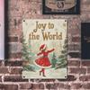 Vintage Christmas Tin Wall Sign Retro Farmhouse Decor Metal Art Joy Holiday