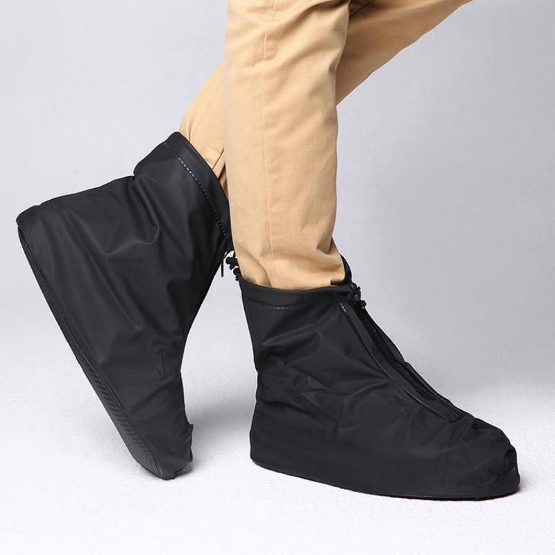 Unisex Waterproof Rain Shoes Covers Non-slip Case with Zipper for Women/man/kids