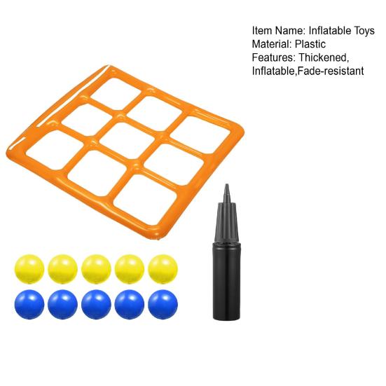 Inflatable Pool Tic-Tac-Toe Game Waterproof Floating Board with Balls Family Outdoor Water