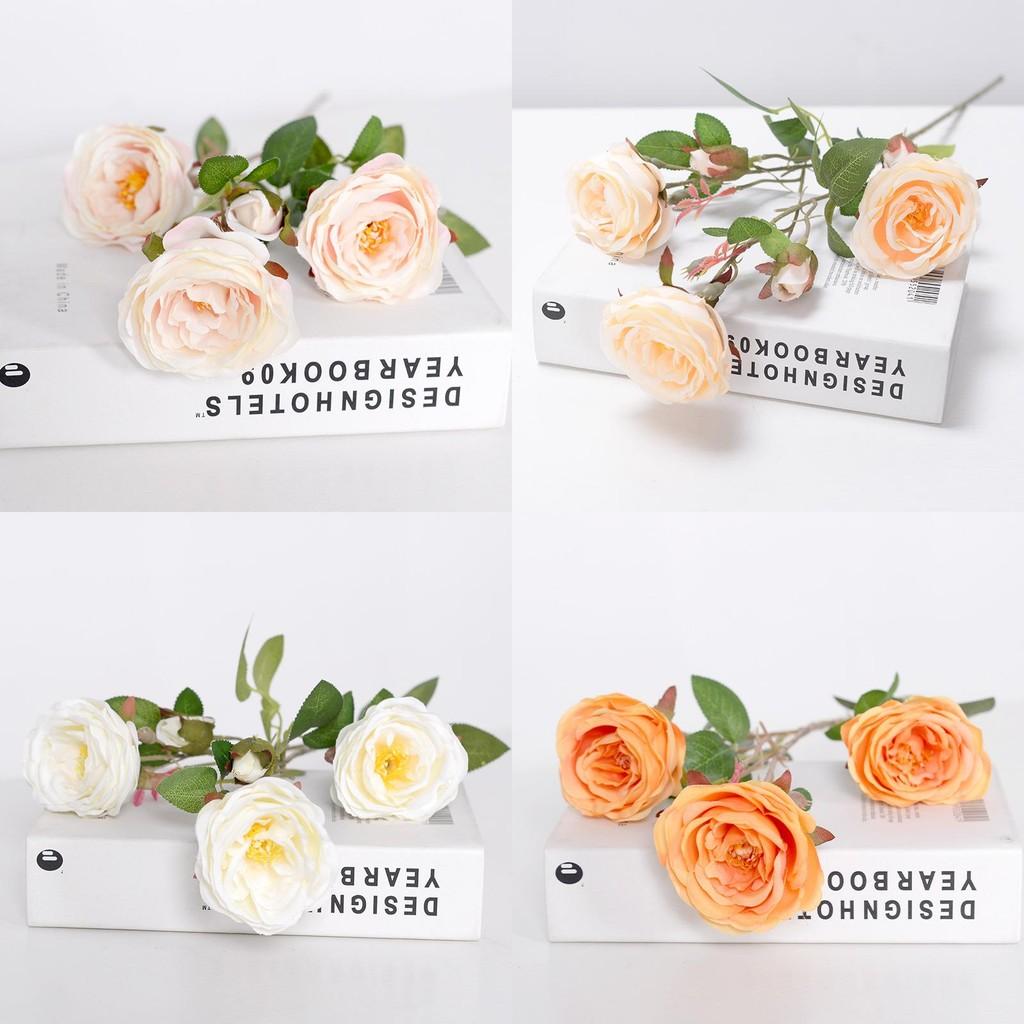 Realistic Rose Six Head Faux Flower Decor For Wedding Hall Hotel Ceiling And Party Use