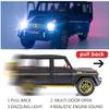 Benz G63 AMG Modellauto im Maßstab 1:24, Spielzeugauto zum Zurückziehen aus Zinklegierung mit Sound und Licht für Kinder, Jungen und Mädchen