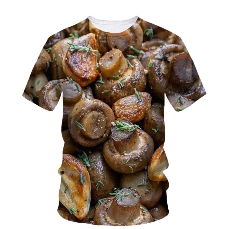 

Мужская футболка с принтом сельскохозяйственных грибов для барбекю 3D HD, с коротким рукавом, креативная, в стиле Харадзюку, повседневная, с круглым воротником, свободная рубашка 6XL