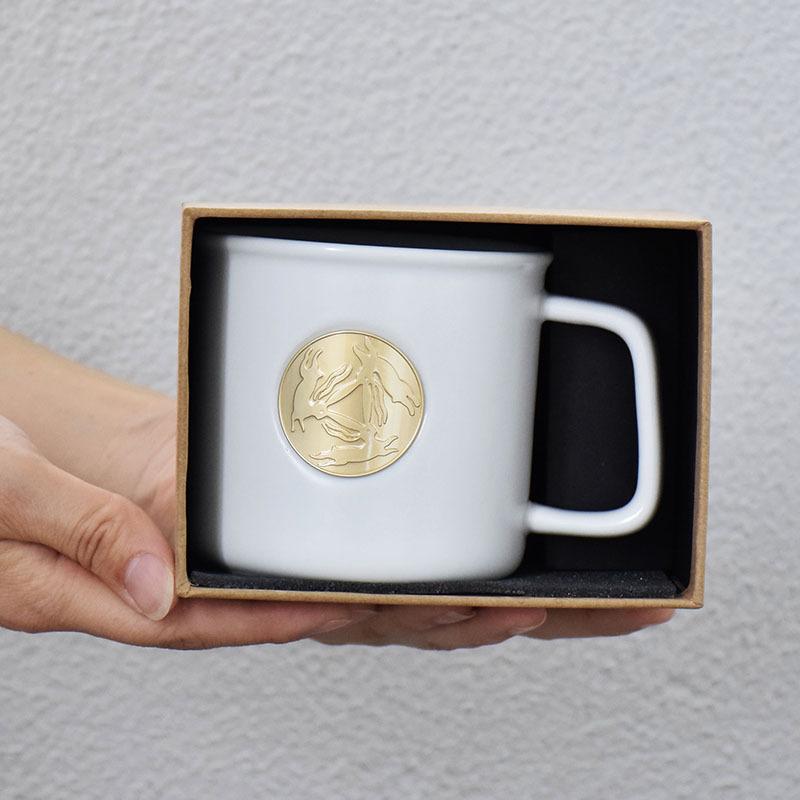 Bronze Badge Korean Ceramic Cup Couple Coffee Cup Office Household Drinking Cup Afternoon Tea Cup Milk Cup