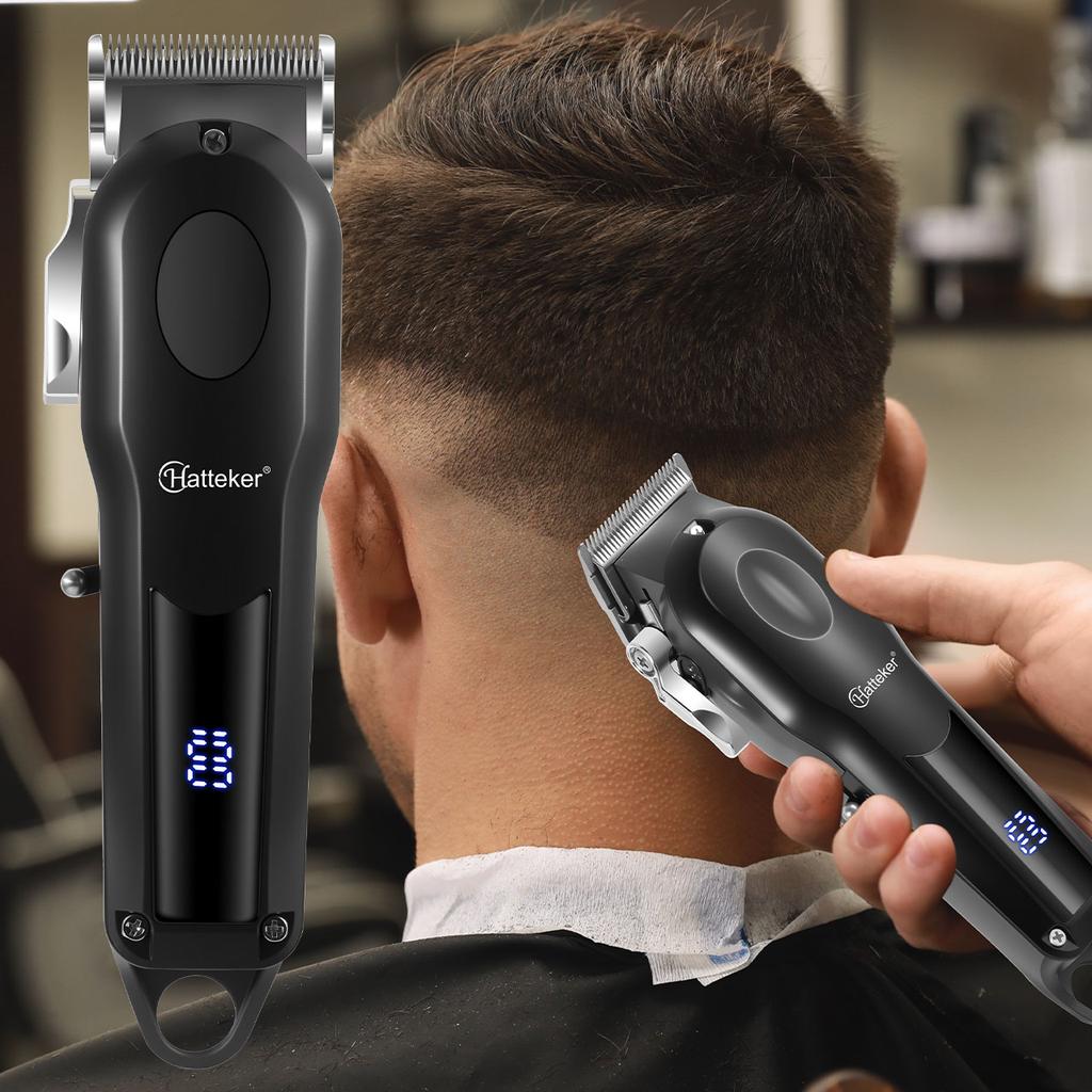 Hatteker Electric Hair Clipper Ceramic Blade LCD Display Home Professional Trimmer Grooming Kit