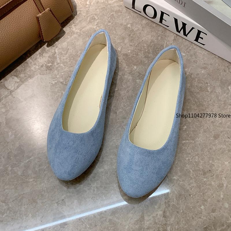 Fashion Plus Size 43 Women Flats Slip On Flat Shoes Candy Color 2025 Woman Boat Shoes Black Loafers Faux Suede Ladies Ballet Flats