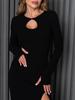 Black Knit Dress with Cutout ISSA PLUS