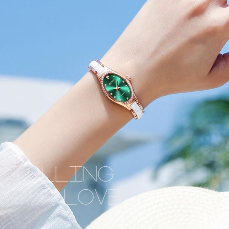 

Брендовые часы JINSHIDUN, швейцарские часы с кварцевым механизмом, модные водонепроницаемые тонкие женские часы