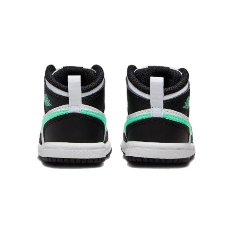 Air Jordan 1 Mid TD Green Glow Baby Sneakers Black White DQ8425-103