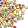 300pcs Bright Finish Rhinestone Buttons Gold Tone Base Flower Rhinestones  For Shoes