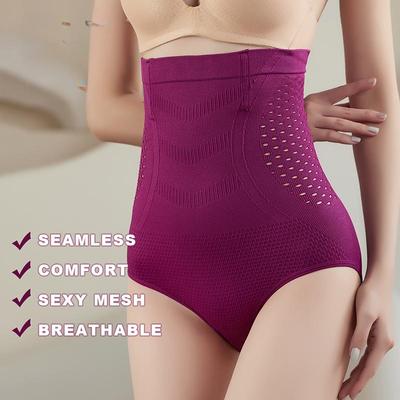 High Waist Flat Belly Panties Seamless Women's Panties Sexy Hollow Breathable Underwear Comfort Cotton Briefs Shaper