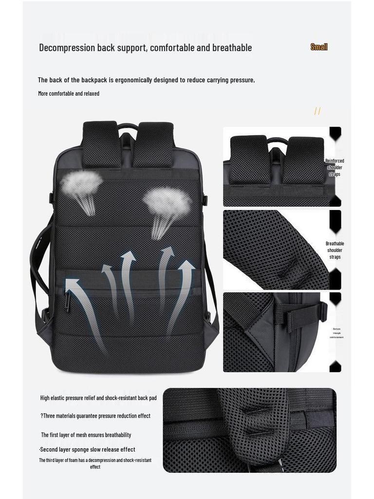 High-End Waterproof Laptop Backpack for Men and Women: Fashionable, Double-Shouldered, Perfect for Travel and Commute