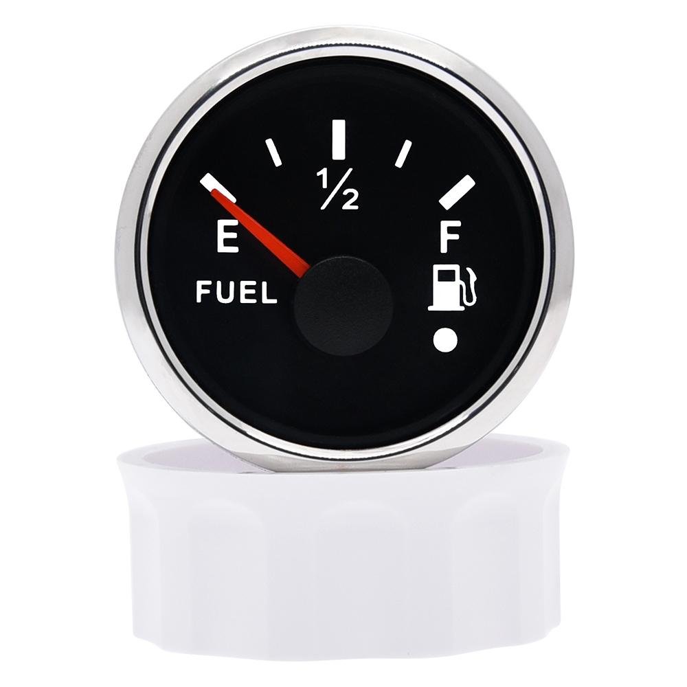 52MM Fuel Level Gauge 0-190 Ohm 7 LED Backlight With Alarm For Marine Car RV Camper Yacht Fuel Level Meter 12V/24V