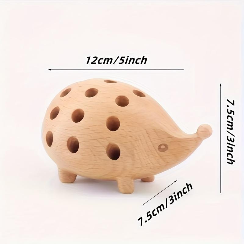 1pc Hedgehog-Shaped Resin Pen Holder Organizer - Cute Cartoon Desk Storage with Colorful Pencil Design, Tension-Mounted Lightweight