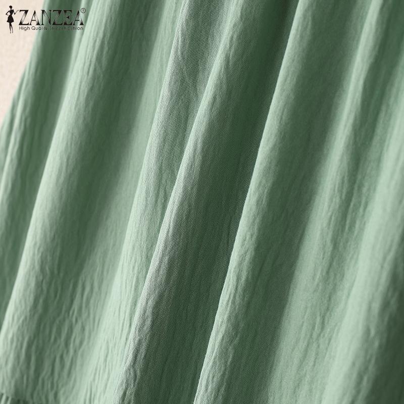 ZANZEA Women Casual Elastic Waist Loose Summer Long Skirts