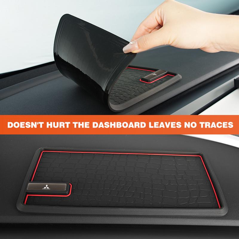 dnsh2 For Mitsubishi Car Logo Anti-Slip Mat Dashboard Silicone Sticky Storage Pad Outlander Pajero Sport Lancer EX ASX L200 Eclipse