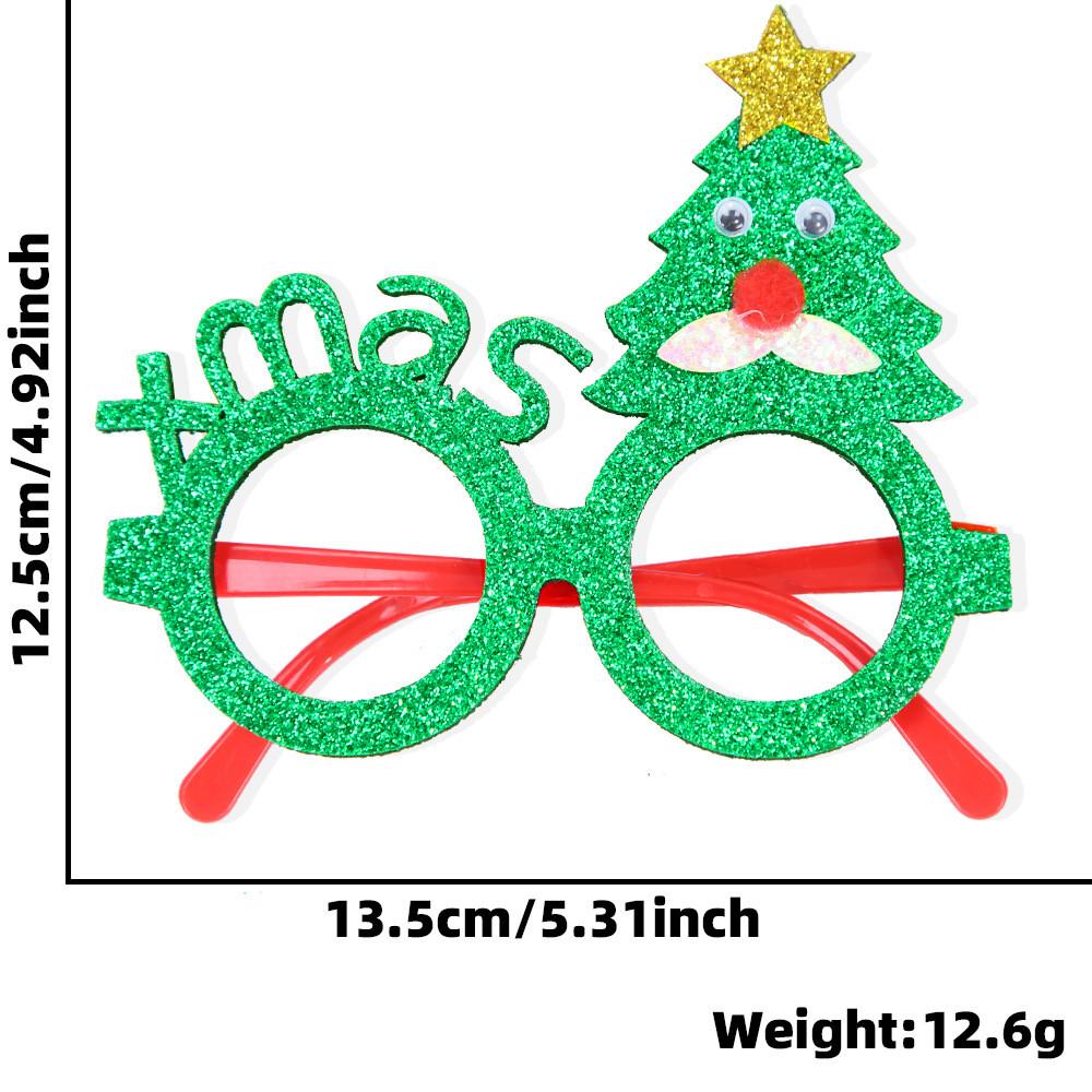 

Рождественские красочные праздничные очки с изображением веселого красного оленя и радостных зеленых дизайнов дерева Green Tree