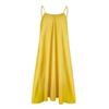 Summer Seaside Backless Spaghetti Strap Dress - Women's Gentle Yellow A-Line Long Skirt