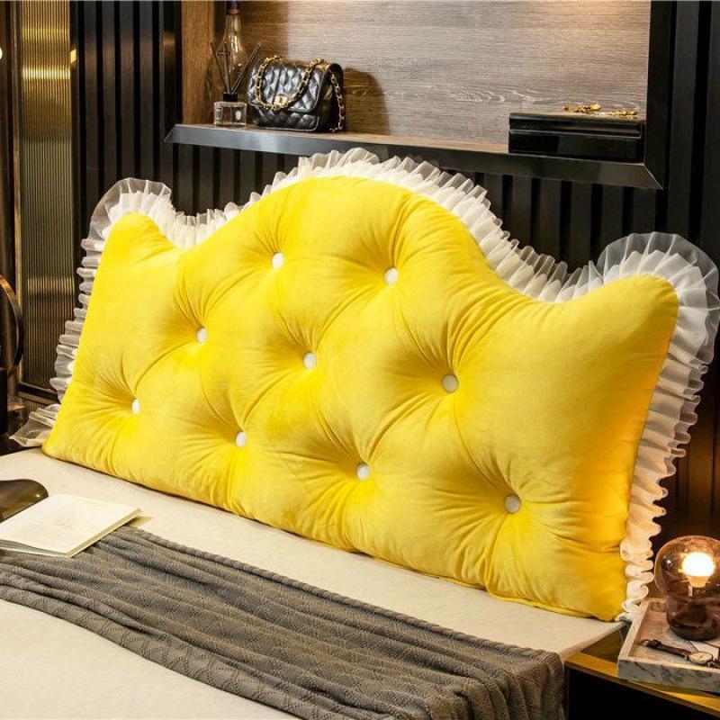 Princess Backrest Cushion: Soft Crystal Velvet, Removable & Washable Pillow for Tatami Bed