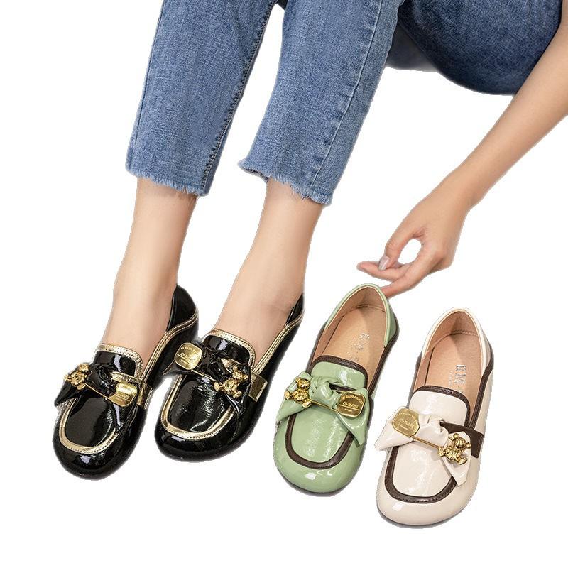 Soft Leather Pregnant Women Doudou Shoes Women's 2025 Autumn New Single Shoes, One Pedal Comfortable Loafers, One Shoe and Two Ladyshoes
