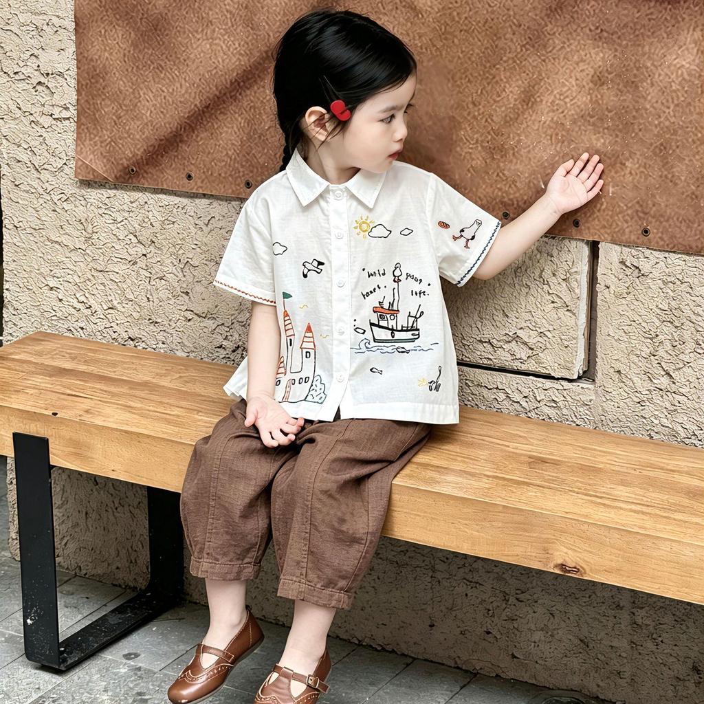 2026 Kids' Summer Linen Cropped Pants - New Toddler Style for Boys & Girls