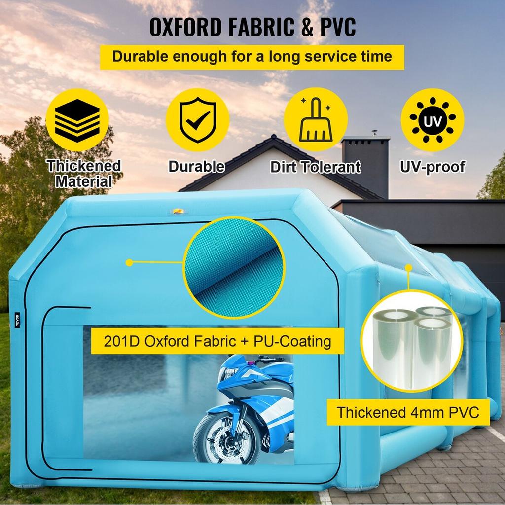 Inflatable Spray Booth Car Paint Tent 7 X 4 X 2.5 M Filter System 2 Blowers