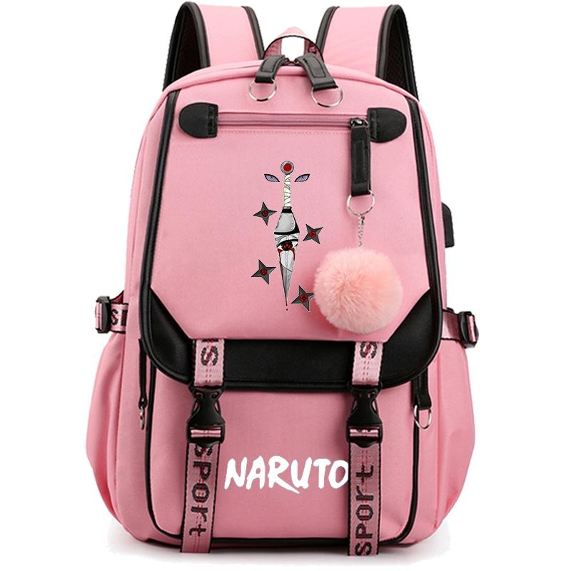 Anime Naruto Ryggsäck Canvas Bokväska Back To School Väska för flicka Pojke Tonåring Skolväska Ryggsäck Herr Dam Fritid Resväska