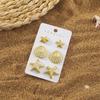 3 Paia di Orecchini a Bottone Geometrici Stella Marina & Conchiglia da Donna - Set Moda Estiva