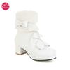 Pu Winter Japanese Lolita Boots Fluffy Round Toe Kawaii Anime Cosplay Women Shoes Lolita Ankle Boots Plus Velvet Warm Loli Boot