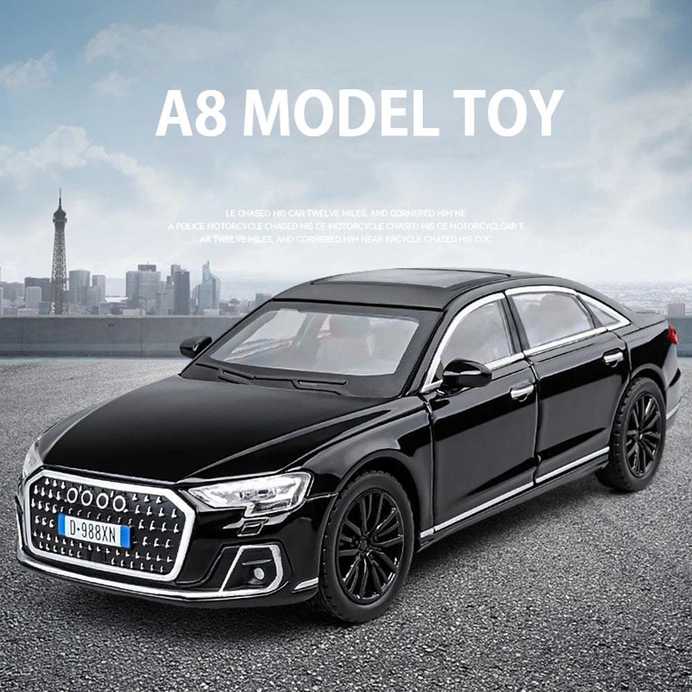 Linyi Toy Car Boys Light 1:32 A8 Rs7 Car Alloy Model Toys Diecast Vehices 6 Doors Opened Sound Pull Back Rubber Tires Kids Toy 'S Birthday Gifts
