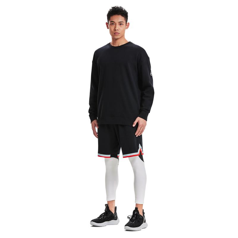 Under Armour Curry Color Block Compression Three-Quarter Sports Pants Men Bottoms Black 1379828-001
