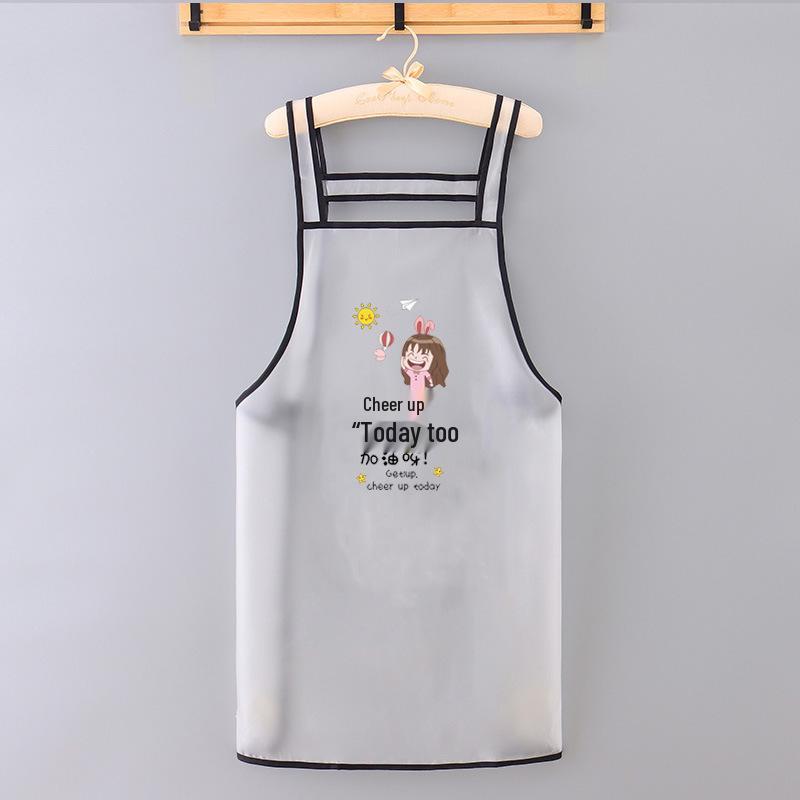 New Transparent TPU Apron: Waterproof, Oil-Resistant, Dirt-Resistant Cartoon Protective Waist Cover.