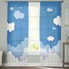Cartoon Clouds And Stars Sheer Curtain for Living Room Bedroom Voile Drape Kitchen Window Tulle Curtains Home Essentials