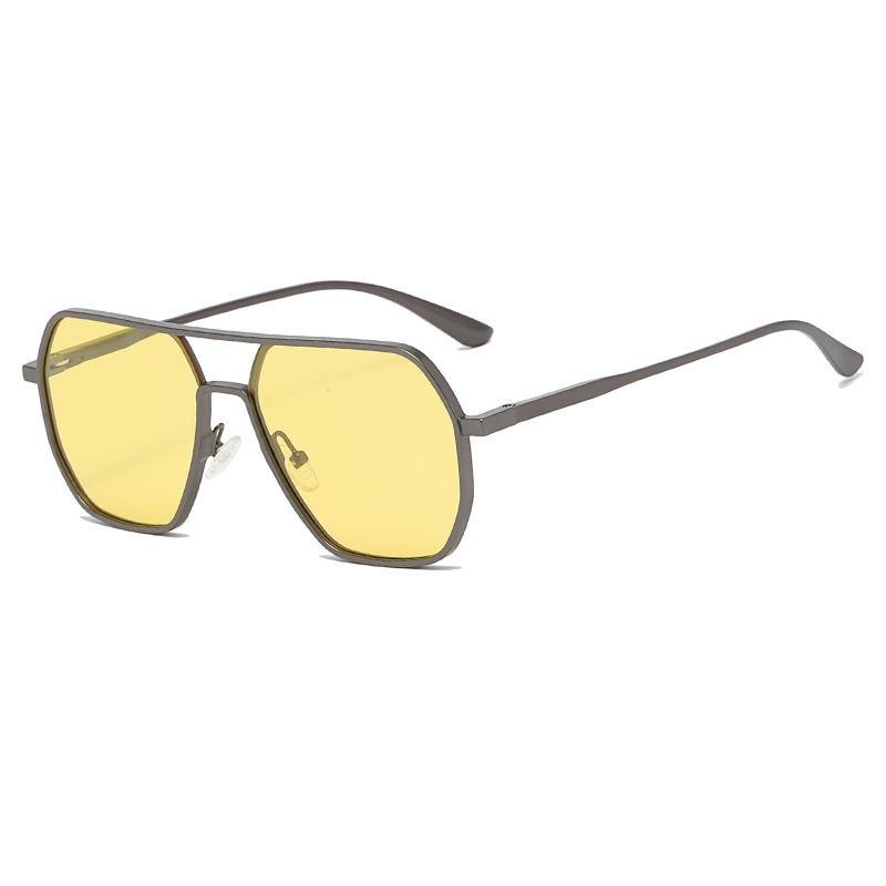 Man polarized Metal Double Beam Glasses Photochromic Sunglasses For Men Drive Night Vision Glasses Fashion Shade For Men Women