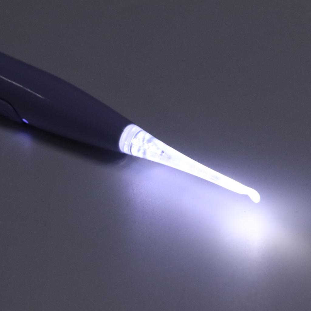 Kids Ear Wax Removal Spoon USB Rechargeable Safe Flashlight Round Tip LED Ear Pick Spoon with Storage Case Purple