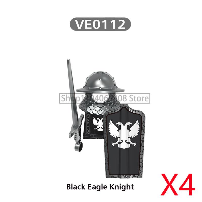 MOC Medieval Military Figures Building Blocks Castle Militia Soldier Dragon Gothic Knight Helmets Swords Shield Bricks Toys N06