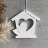 Easter Wall Decoration House with Bird Silicone Mold Spring Holiday Ornament Heart Pattern Bird House Pendant Casting Mold