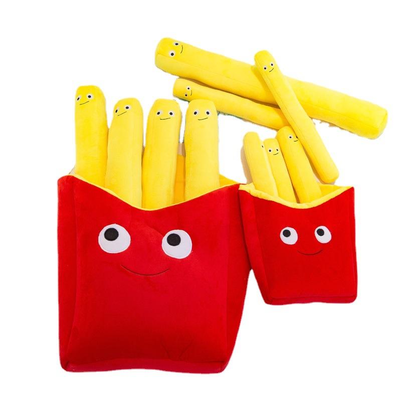 Creative Cartoon Simulation Fries Pillow Plush Toys Children's Doll Photography Props Sofa Pillow Birthday Gift