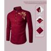 Deemoon Men' Full Sleeve Short Kurta Shirt With A Trendy Mandarin Collar Crafted From A Premium Cotton Blend For Comfor