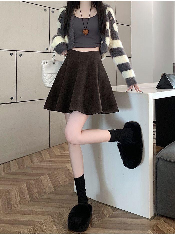 Private Dress Wool Blend Short Skirt With High Waist For Fall Winter Fashion