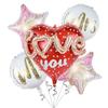 5Pcs/set Happy Birthday Party Balloon Round Heart Foil Helium Balloons Wedding Valentines Day Love You Decoration Supplies