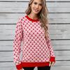 2025 Autumn New Sweater Round Neck Pullover Plus Size Small Peach Heart Sweater Women