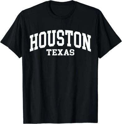 Houston Texas Stolzer Texaner Amerikaner US College Schriftart T-Shirt