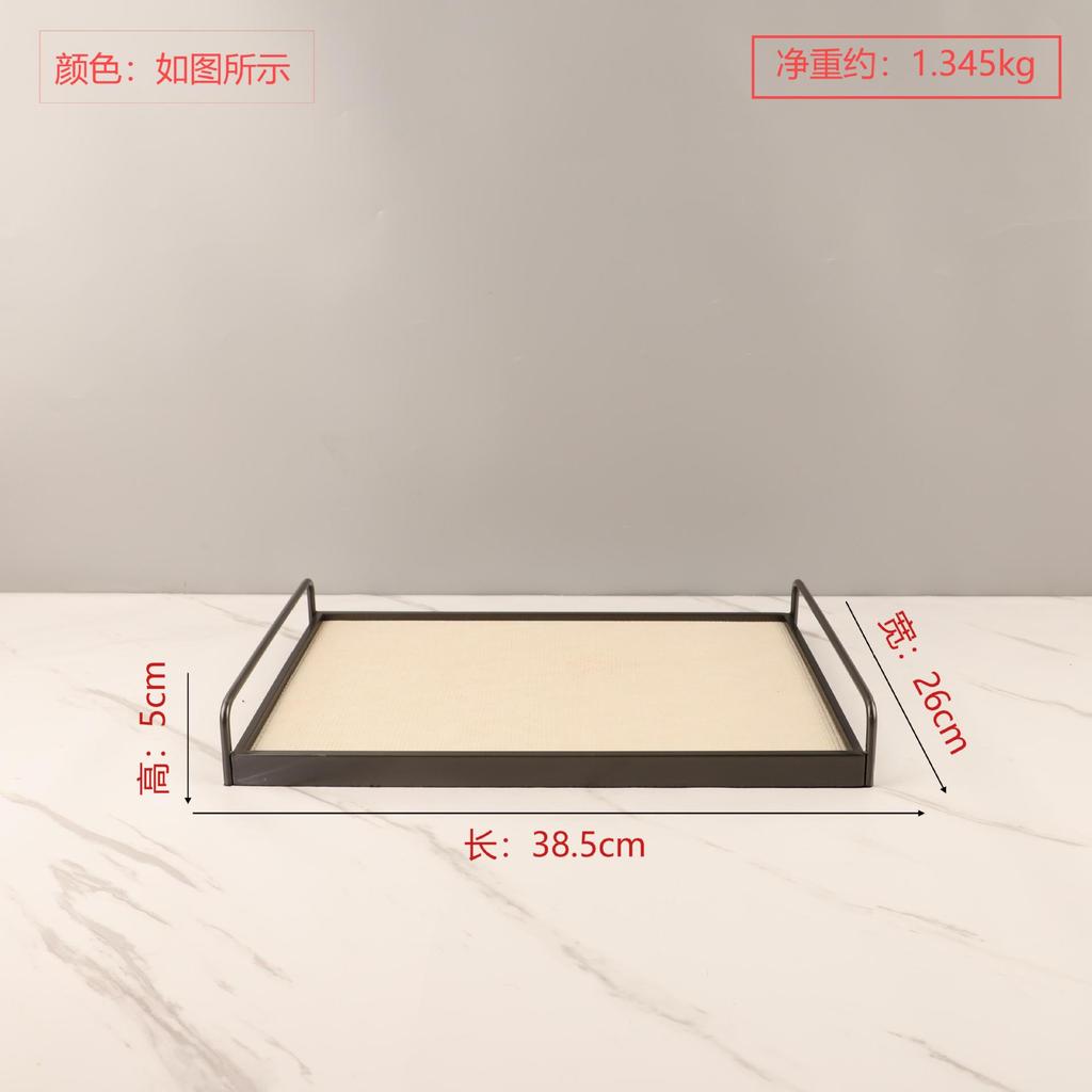 Square Handheld Metal Tray, Splashed Ink Art Leather Decorative Aromatherapy Storage Tray, Organizer, Living Room Decoration
