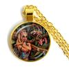 Handmade Vintage Frog Fairy Pendant Necklace Glass Cabochon Fashion Women Charm Jewelry Necklaces and Chains Female